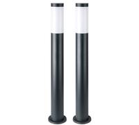 2x lampadaire extérieur, lampe de jardin, matériau : acier inoxydable, couleur : anthracite, 1x E27, diamètre du culot : 12,7cm, hauteur : 80 cm.
