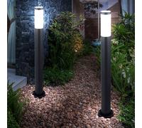 2x Lampadaire Luminaires de Jardin LED Lampe Bollard Acier Inoxydable Anthracite