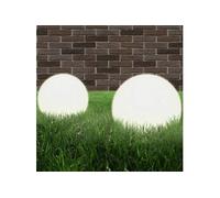 2x Lampe à LED sous Forme de Boule Sphérique Chemin Eclairage de Jardin 50656