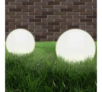 vidaXL Lampe à LED sphérique – Éclairage terrasse et chemin – 2x