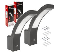 2x Lampe de façade extérieur LED IP54 10W Maclean Gris [EEK: G]