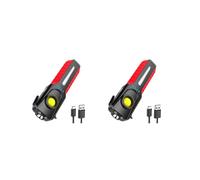 2X Lampe de Poche LED COB Multifonctionnelle avec Brise-Vitre, Lampe de Travail D'Urgence Portative Aimantée pour Extérieur de 1 200 Lumens