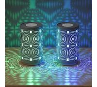 2x LED Lampe de table Lampe de salon RGB Changement de couleur Gris Métal H14cm