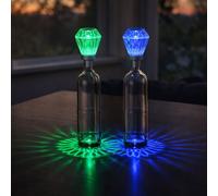 Lot de 2 lampes de table LED Lampe bouteille Batterie Lampe décorative Lampe de table cristal Touchdimmer Lampe bouteille, changement de couleur RGB, DxH 11 x 16,9 cm