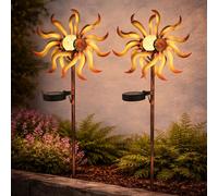 2x Lampe Décorative Solaire Jardin Windrad LED Extérieure Dorée [EEK: Nicht bewertet]