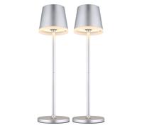 2x Lampe d'extérieur Lampe de table Lampe de jardin LED 2 fois réglable Argent H 41 cm