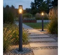 2x Lampe Extérieure LED Colonne de Jardin IP44 Anthracite Acier H 110 cm