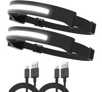 2x Lampe Frontale Super Brillante Phare À Capteur 350 Lumens,Rechargeable Usb Étanche Réglable Cob Lampe Frontal Pour Campingla Réparation Pêche Jogging Courir Et Randonnée