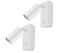 2x lampe murale LED avec interrupteur, blanc, IP20, 40W, blanc chaud
