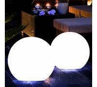 2x Lampe Solaire Boule Jardin Extérieure 25 cm Spießen IP44 LED Blanc