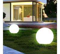 2x Lampe Solaire Kugel LED Blanc Extérieur IP44 H 65 cm Spieß