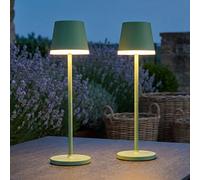 2x Lampe Solaire LED Table Extérieur Argent 41 cm Akku Solarlampe