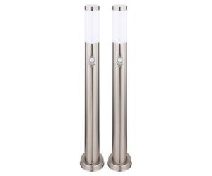 2x lampe sur pied extérieur éclairage de jardin lampe de base en acier inoxydable MOTION DETECTOR