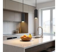 2X Lampe Suspendue Luminaire De Table Noir Luminaire De Salon Bois H 120Cm