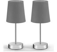 2x Lampes de chevet avec abat-jour anthracite Lampe de table bureau Moderne Maison Déco intérieur hauteur 32 cm