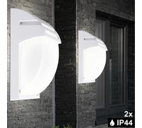 2x Lampes Murales Extérieures ALU Verre Façade IP44 Blanc E27 Max 40W