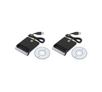 2X Lecteur de Carte Intelligente Portable Universel pour Carte Bancaire ID de Carte Fiscale CAC DNIE ATM IC Lecteur de Carte SIM pour Téléphones et