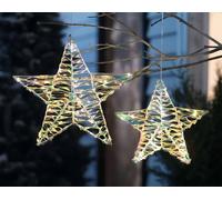 2x LED Deko étoile "Rainbow" Ø 30 + 40 cm, 70 lumières blanches chaudes, suspensions décoratives, éclairage de Noël, éclairage extérieur, décorations lumineuses, décorations suspendues, décorations de