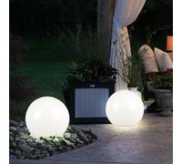 2x LED Design Solaire Boule Prise Lampe Pointe Lampe Éclairage Jardin Cour