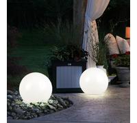 2x LED Design Solaire Boule Prise Lampe Pointe Lampe Éclairage Jardin Cour