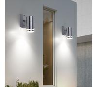 2x LED Extérieur Bas Mur Lumières Entrée Cour Jardin Luminaire Lampes Inox