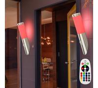 2x LED Extérieur Mur Lampe Spot RGB Télécommande Détecteur de Mouvement Jardin