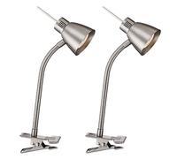 2x LED Lampe de table Lampe de bureau Lampes à pince Bureau FLEXO Spot lampes argentées