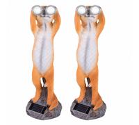 2x LED Lampe d'extérieur Suricate Lampe de jardin Capteur crépusculaire Marron H 39,5 cm