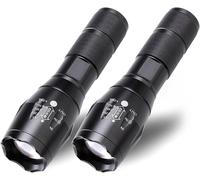 2x Led Tactical Flashlight - 1000 Lumen, 5 Modes Zoomable, Water Resistant, Survival Flashlight, Camping, Emergency And Outdoor Flashlight.