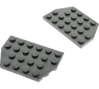2x Lego Cale plaque de construction 4x6 nouveau-gris foncé aile aile 60022 60093 32059