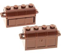 2x Lego coffres au trésor coffre rouge marron 2x4 caisse couvercle 5x2x2 4211162 4739 4738a