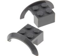 2x Lego Passage de roue 4x2 1/2 x1 nouveau-gris foncé Aile Garde-boue Roue 98282