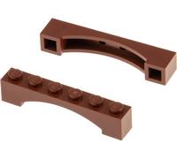 2x Lego pierre d'arc 1x6x1 rouge brun rond arc surélevé pont porte 4655611 92950