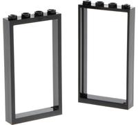 2x Lego porte cadre 1x4x6 noir sans vitre maison fenêtre 6337273 60596