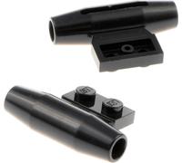 2x Lego Turbine 1x2 noir propulsion moteur buse fente et support d'axe 98302