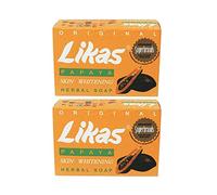 2x Likas Papaya Blanchiment de la peau Savon à base de plantes d'origine - teint devient juste et libre de l'acné
