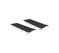 vidaXL Lit de camping 2 places Tissu Oxford Acier 180x60x19 cm Noir