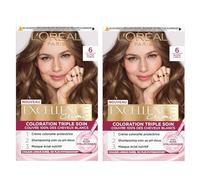 2x L'Oréal Paris Excellence Crèmes Coloration Permanente 6 Blond Foncé Triple Traitement - 2 Teintes