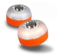 2x Lumières stroboscopiques LED d'urgence rechargeables, Stroboscope Triflash LED Rechargeable Sans Fil, Base Magnétique, Lampe Stroboscopique Allumage, Girophare Véhicule Orange