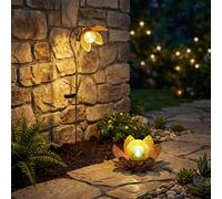 2x - Luminaires de Jardin LED Lampe Décorative Vert Or Balcon Lotus