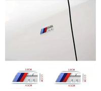 2x ///M Bmw Aile Latérale Sport Performance Logo Emblème Badge Chrome Argent 45mm X 15mm