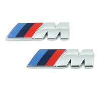 2x ///M Sport Emblème Badge Autocollant Chrome Argent Pour Bmw Aile Latérale 45mm X 15mm