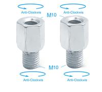 2x M10-M10 (L-L) Paire De Rétroviseurs Arrière Pour Scooter Et Moto, Cave M10, 10mm, M8, 8mm, 6mm, Dans Le Sens Des Aiguilles D'une Montre, Anti-Horaire, Magasins À Droite, Filetage À Main, Vis Proxy 