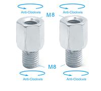 2x M8-M8 (L-L) Paire De Rétroviseurs Arrière Pour Scooter Et Moto, Cave M10, 10mm, M8, 8mm, 6mm, Dans Le Sens Des Aiguilles D'une Montre, Anti-Horaire, Magasins À Droite, Filetage À Main, Vis Proxy Ni
