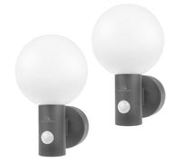 2x Maclean détecteur de mouvement Lampe LED détecteur de mouvement PIR gris 15W IP65 1600lm blanc neutre (4000K) MCE515 GR