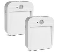 2x Maclean LED éclairage d'escalier avec détecteur de mouvement temp. 4000K 3,7V/500mAh 4 LEDs portée 3-4m MCE236