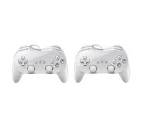 2x Manette Classique Controleur Remote Pro Pour Nintendo Wii Blanc