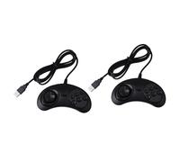 2X Manette de Jeu Filaire 6 Touches USB Contrôleur de Jeu Joypad pour /Md Pc/2 Y1301/ Mega Drive
