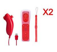 2x Manette Nunchunk Qumox Remote étui en silicone Rouge compatible avec Nintendo Wii /Wii U/WII mini -QUMOX®