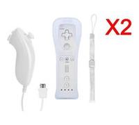 2x Manette Nunchunk Qumox Remote housse en silicone blanche compatible avec Nintendo Wii /Wii U/WII mini -QUMOX®